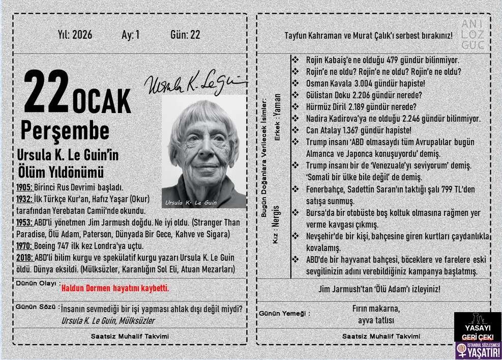 Ursula K. Le Guin'in Ölüm Yıldönümü 1